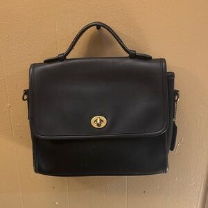 Black Vintage Court Coach bag - 9870 - NO strap